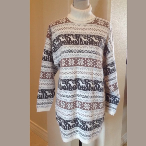 MAGLIA DONNA Handmade Angora Sweater Dress Holidays Winter M Italy - Picture 7 of 9